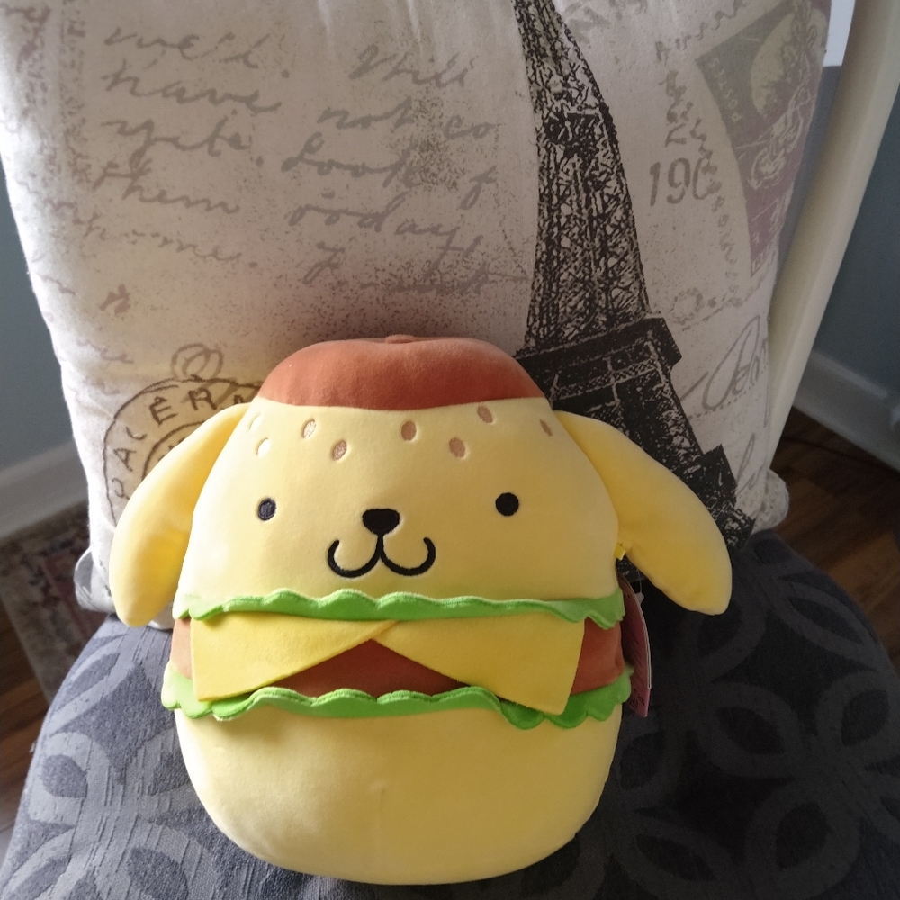 Pompompurin Burger Squishmallow Plush Toy NWT